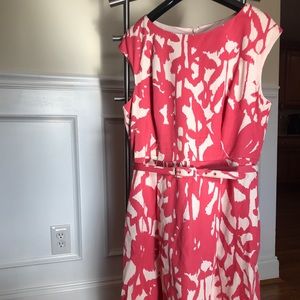 Adriana Papell Ikat Print Dress with belt-EUC